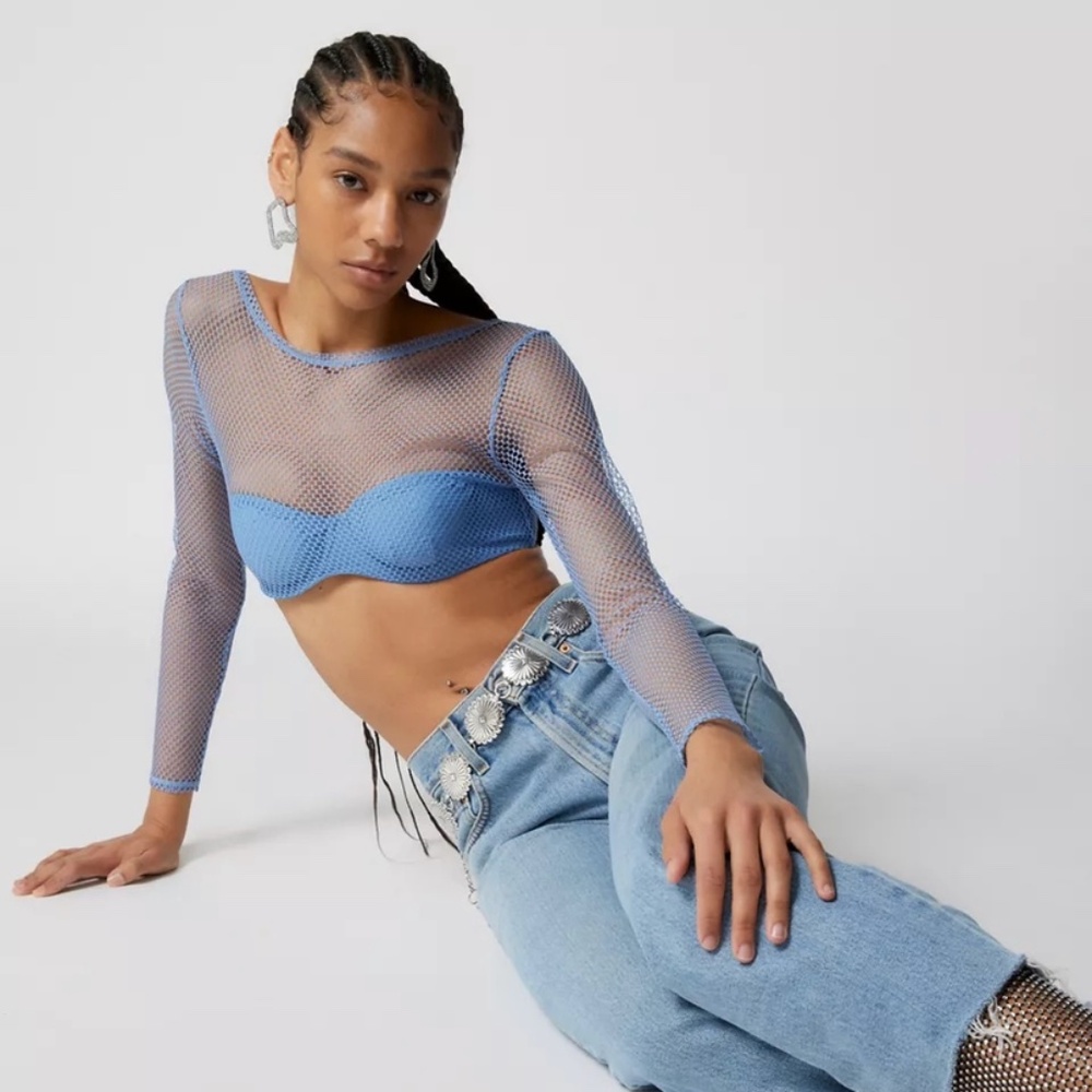 Urban outfitters under overdrive mesh long sleeve top